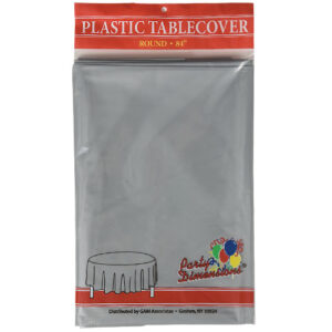 84" SILVER TABLE LINER - ROUND