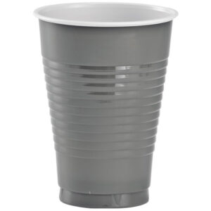 PLASTIC 12 OZ SILVER CUP
