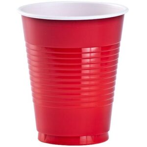 PLASTIC 18 OZ RED CUP