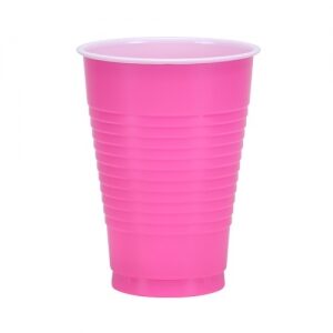 PLASTIC 12 OZ HOT PINK CUP