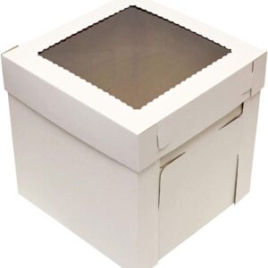 PLAIN WHITE CAKE BOX - 10" X 10" X 8"