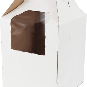 CORRUGATED WHITE CAKE BOX GABLED - 12" X 12" X 14"