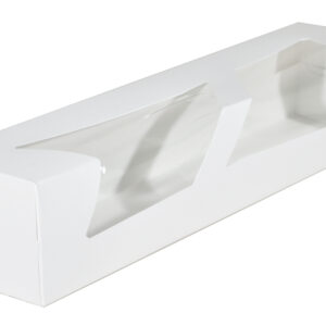 PLAIN WHITE CAKE BOX WINDOW - 18" X 4" X 3.5"