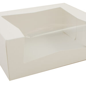 PLAIN WHITE  CAKE BOX WINDOW - 9" X 7" X 3.5"