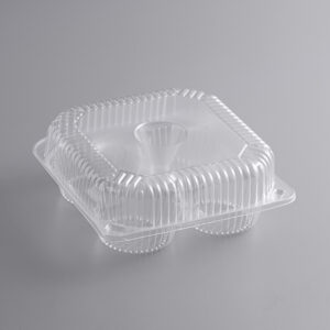 PLASTIC CLEAR CUPCAKE TRAYS - 4 WELL 1CT