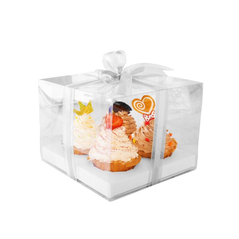 CUPCAKE 4 CLEAR BOX 7" X 7" X 5.5"