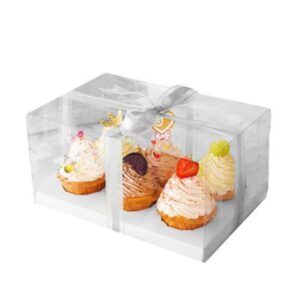 CUPCAKE 6 WELL CLEAR BOX 10.5" X 7" X 5.5"