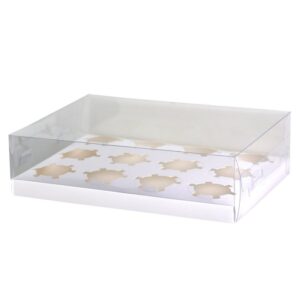 CUPCAKE 12 WELL CLEAR BOX 13.5" X 10.5" X 4"