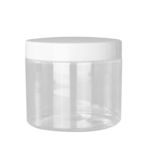 PET02 ROUND CLEAR PLASTIC JAR 350ML