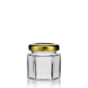 HEXAGONAL JAR WF15 W/BRONZE METAL TOP 60ML 12CT