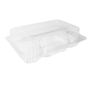 6" X 8.5" CLEAR 1PT 731 SHALLOW PLASTIC HINGED LID PLASTIFAR