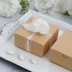 4"X4"X2" TAN PARTY CAKE BOXES | WEDDING FAVOR BOXES 25 PCS