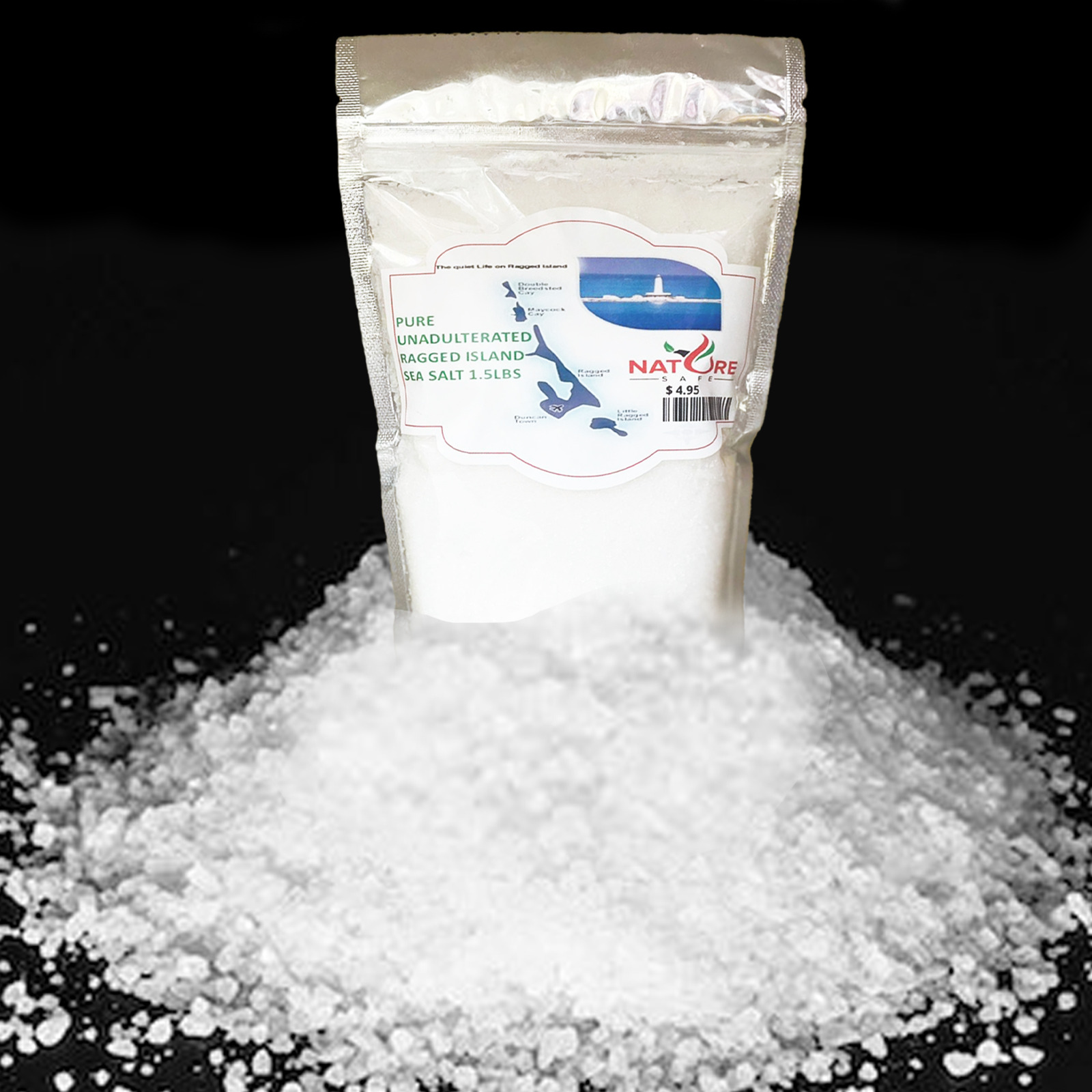 PURE UNADULTERATED RAGGED ISLAND SEA SALT 1.5LBS