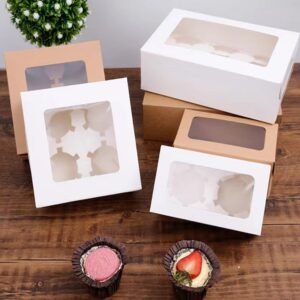 KRAFT CAKE BOX W/CUPCAKE INSERT (KPB-03) 10CT - 4 CUPCAKE