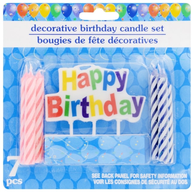 DECORATIVE HAPPY BIRTHDAY CANDLE SET 7PC kruger