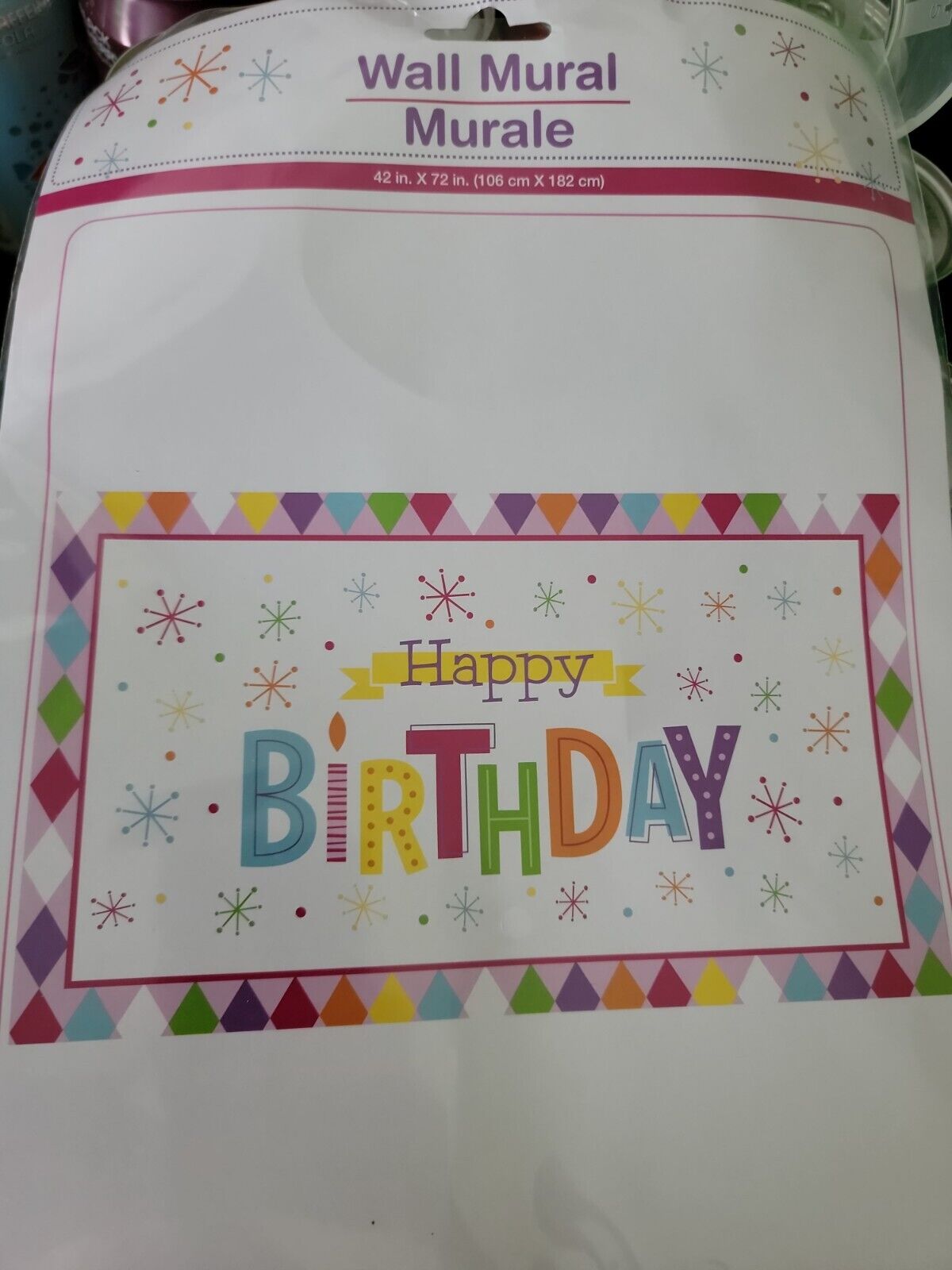 HAPPY BIRTHDAY WALL MURAL 42″ X 72″ kruger