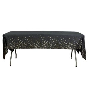 RECTANGLE TABLE CLOTH 1CT (54" X 108") 137CM X 274CM - DOTTED DESIGN - BLACK