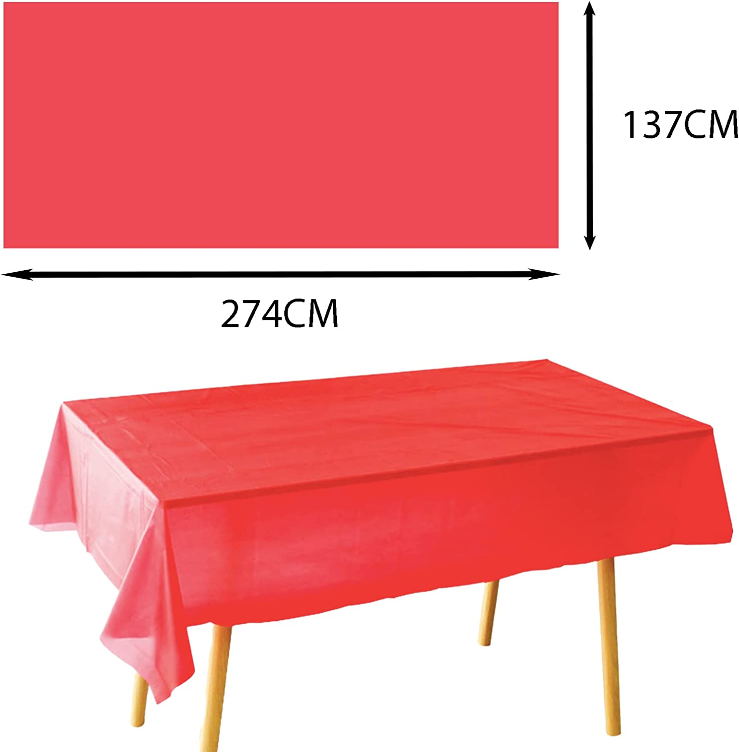 RECTANGLE TABLE CLOTH 1CT (54" X 108") 137CM X 274CM - PLAIN - RED
