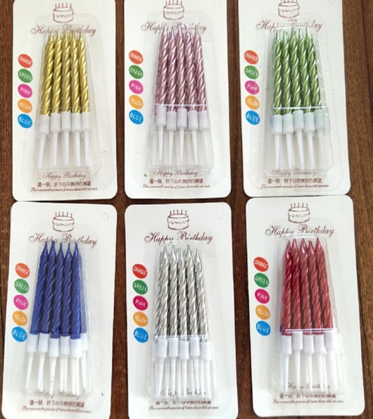 10PC SPIRAL CANDLES - BLUE