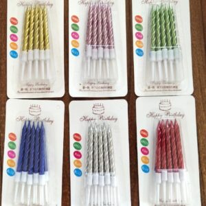 10PC SPIRAL CANDLES - SILVER