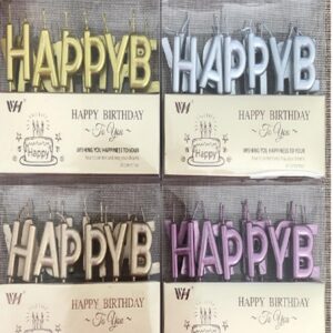 13PC HAPPY BIRTHDAY CANDLES - SILVER