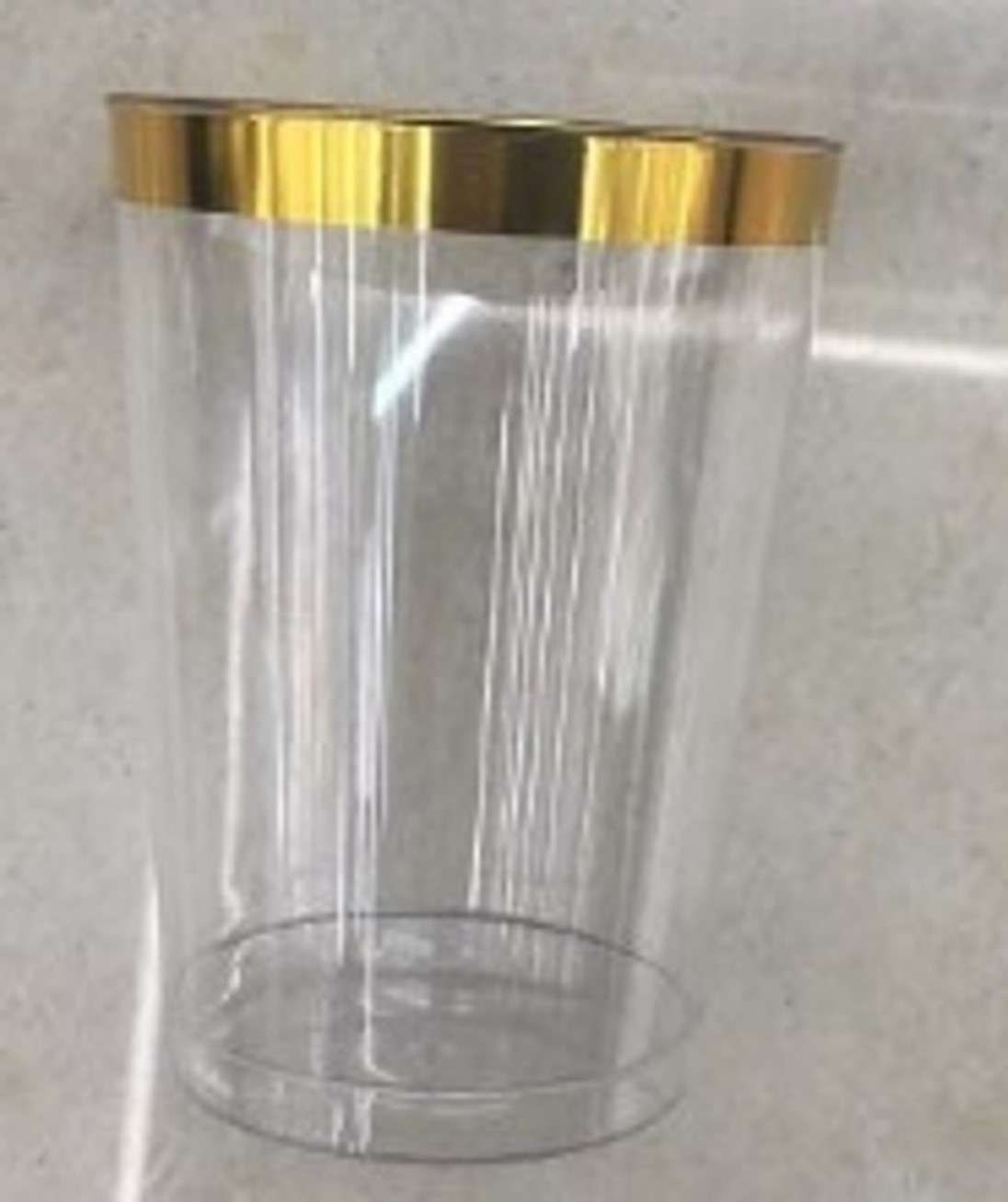 7OZ CLEAR CUP W/GOLD RIM, 6CT