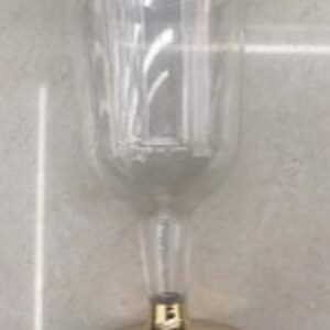 6.5X13.2X5.8CM CLEAR WINE CUP W/GOLD RIM, 6CT