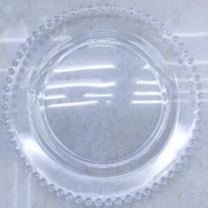 7" CLEAR PLASTIC PLATE W/BEADED RIM