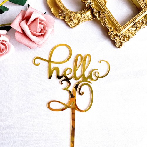 DT CUPCAKE TOPPER HELLO - 6 CM, 30