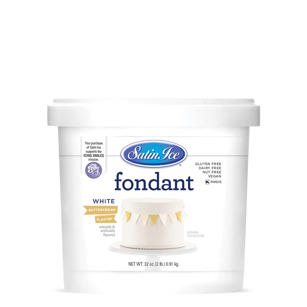 SATIN ICE WHITE BUTTERCREAM FONDANT 2LB – kruger