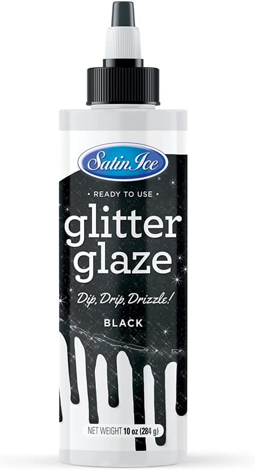 SATIN ICE BLACK GLITTER GLAZE 10OZ