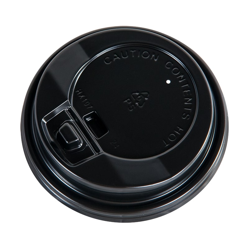 8OZ PLASTIC HOT CUP LIDS H002 BLACK 100CT
