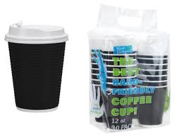 12OZ BLACK RIPPLED HOT DOUBLE WALL W/ LID