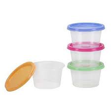 5OZ CLEAR MINI ROUND CONTAINERS WITH NEON LIDS