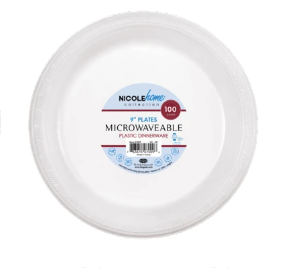 9" PLASTIC PLATE PP (07008)  - WHITE