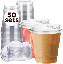 12OZ PET CLEAR BEVERAGE CUP W/ SIP LIDS