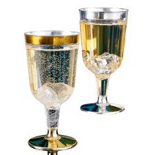 6 OZ WINE CUP 2PC (12353) - GOLD RIM