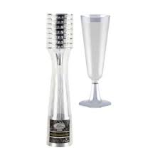 5 OZ CHAMPAGNE FLUTE 2PC (12370) - SILVER RIM