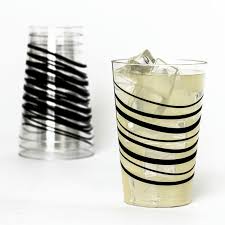 12OZ CLEAR TUMBLER W/BLACK DESIGN