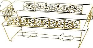 DECORATIVE CHAFING RACK W/ FUEL HOLDERS, GOLD