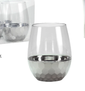 15 OZ STEMLESS TUMBLER/SILVER BASE - 16OZ