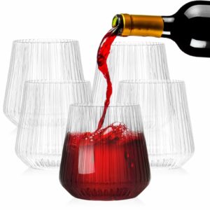 12 OZ STEMLESS RIBBED TUMBLER (30091) - CLEAR