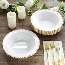 14OZ ROUND BEADED BOWL, PEARL/POLISHED GOLD