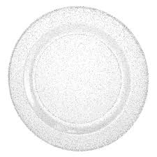 10.25" CLEAR/SILVER GLITTER PLATE