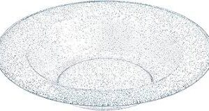 CLEAR/SILVER GLITTER 5OZ BOWL