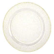 7.5" CLEAR/GOLD GLITTER PLATE