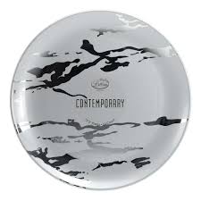 CONTEMPORARY 10.5" PLATE SILVER/SILVER MARBLE