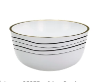 24OZ WHITE BOWL W/WAVES DESIGN