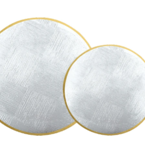 LILLIAN ARCTIC COMBO PLATE ROUND (35385) - CLEAR W/GOLD RIM 16-10" & 16 - 7"