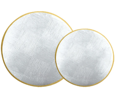 LILLIAN ARCTIC COMBO PLATE ROUND (35385) - CLEAR W/GOLD RIM 16-10" & 16 - 7"